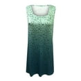 thumbnail image 4 of ClodeEU Summer Sleeveless Dresses for Women ,Casual Floral Print Tshirt Sundress with Pockets, Loose Tank Beach Dress Green,Womens Plus XXXXL, 4 of 4