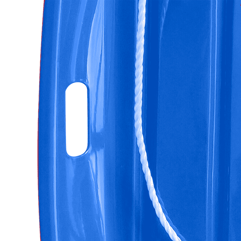 MinnARK Plastic Snow Sled with Handles and Tow Rope - Blue