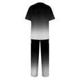 thumbnail image 4 of Minjewel Women's Gradient Color Short Sleeve Two-Piece Scrubs for Women Set, Comfortable Workout Sets for Women & Loungewear for Caregivers & Home Health,Black L, 4 of 7