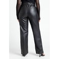 thumbnail image 3 of ELOQUII Women's Plus Size Slit Hem Faux Leather Pant, 3 of 3