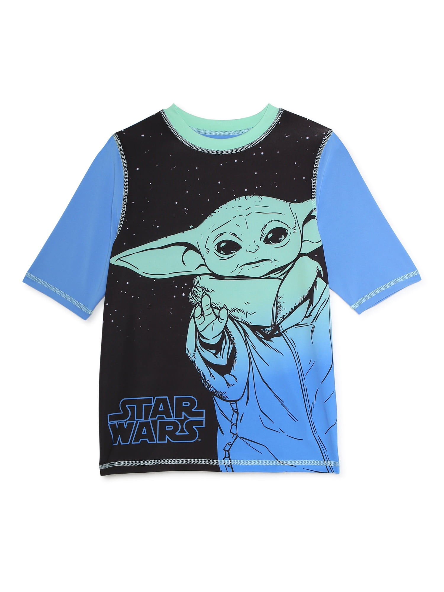 Star Wars The Mandalorian Boys Baby Yoda Rash Guard, Sizes 4-12 ...