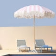 thumbnail image 1 of Paraguas de patio con poste de 8 Varillas de Fibra de Vidrio, Bloqueo del 99%, Ajuste de Inclinación, Elegante Diseño de Borla, Ligero, Compacto, Bolsa de Transporte, 1 of 7
