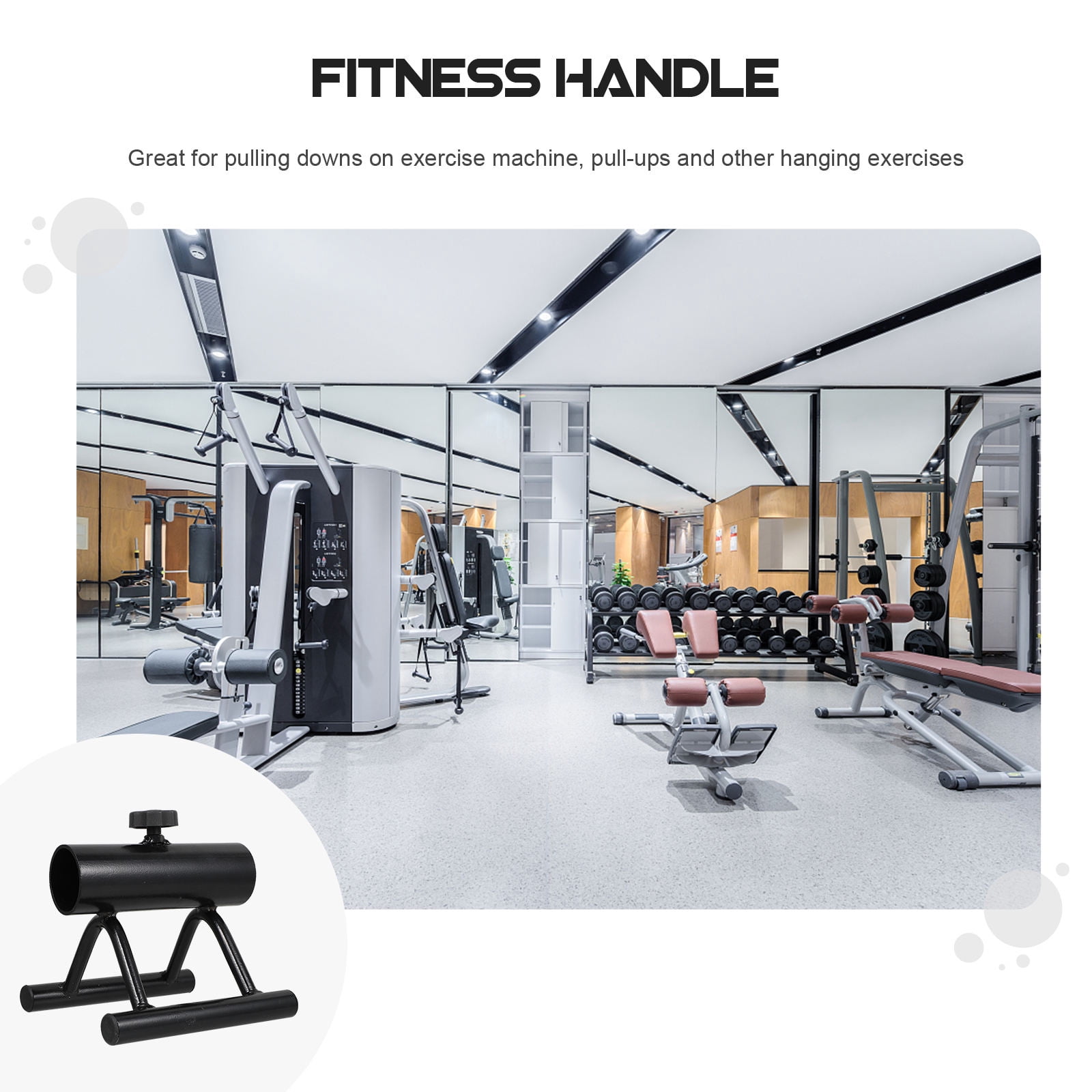 YUYUETIME 1Pc Black Steel Pulling Down Handle for Back and Shoulder Muscle Training