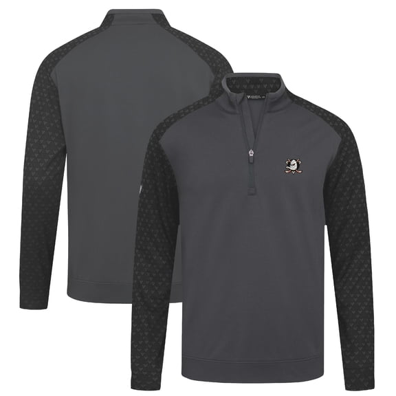 Men's Levelwear Charcoal Anaheim Ducks Aztec Insignia Core Quarter-Zip Pullover Top