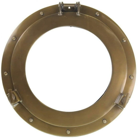 Nagina International 15" Aluminum Porthole Window with Bronze Finish: Nautical Ship Decor