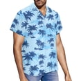 thumbnail image 3 of Garronmavis Couples Vacation Outfits Matching Sets Blue Palm Leaf Button-Down Shirt for Men Lightweight Shirts Blouse and Womens Sleeveless Dress A-Line Beach Dress, 3 of 7