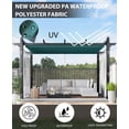 thumbnail image 5 of BouPower 10x10/10x13 Ft Outdoor Aluminum Pergola, Heavy-Duty Woodgrain Patio Pergola with Retractable Canopy Sun Shade & Side Mesh Curtain, Metal Gazebo for Existing Deck Backyard Garden, Blue, 5 of 7