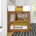 thumbnail image 6 of Max & Lily Solid Wood Bunk Bed, Mid-Century Modern Twin over Twin Bunk Beds for Kids, 6 of 11