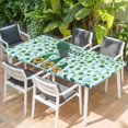 thumbnail image 2 of St. Patrick's Day Table Cloths for 6 Foot Rectangle Tables, Gnomes Shamrock Clovers Blue Stripes Patio Waterproof Elastic Fitted Tablecloths, Washable Rectangular Table Cover for Camping, 2 of 8