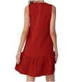 thumbnail image 4 of Womens Casual Dresses for Summer Women's Spring/summer Plus-size Fashion Sleeveless V-neck Solid Color Loose Dress Red XXL, 4 of 8
