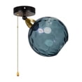 thumbnail image 1 of FSLiving Gimbaled Lamp, Zipper Switch 12V RV Decorative Interior Lighting Hallway Light Fixtures Ceiling Mount, E26 2700K Bulb Included Dark Blue Hammered Semi Flush Mount for RV Camper, 1 of 7