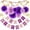 Purple, variant on Birthday Party Decorations Kit for Women Girls, Pink Gold Happy Birthday Banner with Honeycomb Fans Circle Dots Garland Swirl Streamers