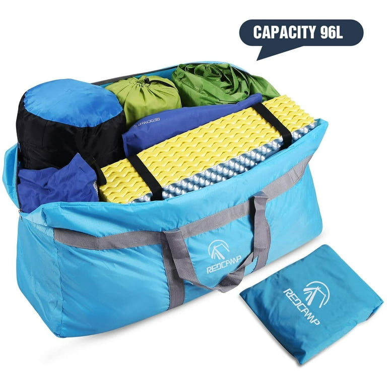 REDCAMP Foldable Travel Bag, 75L/96L/100L Large Sports Bag, Packable Duffle  Bag, Lightweight Waterproof Duffel Holdall Bag