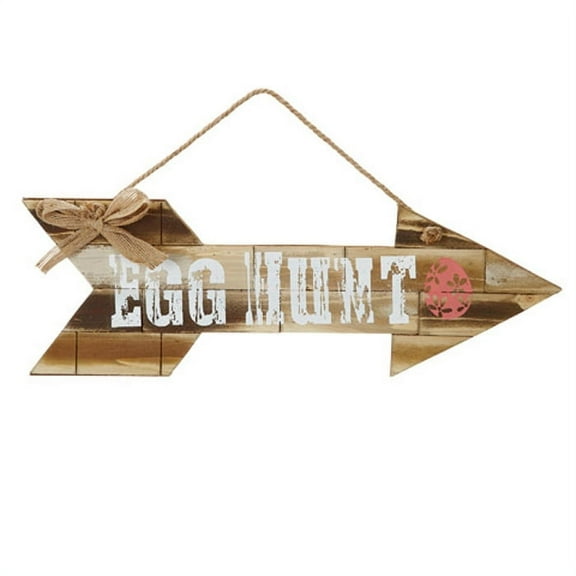 Darice Easter Decor - Egg Hunt Wood Slat Arrow Sign 19-inch