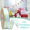 thumbnail image 4 of Btomtd 900"x0.9" Double Gold Edged Polyester Ribbon for Gift Flower Packaging and DIY Decoration Elegant Ribbon for Holiday Ornaments and Crafts, Light Blue, 4 of 5