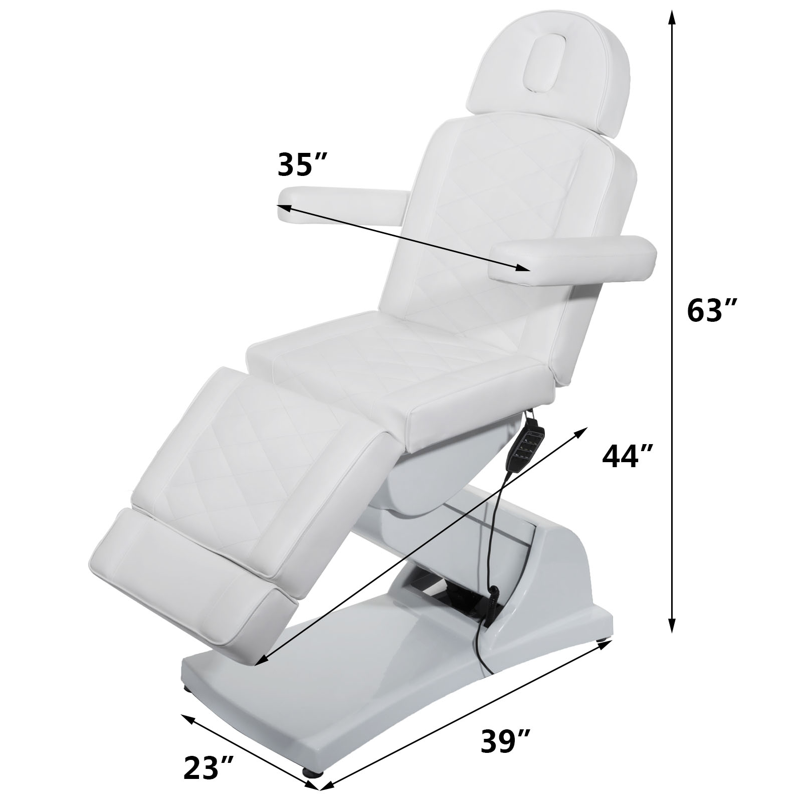 BENTISM 4 Motors Electric Facial Chair Full Electrical Massage Table Dental Bed Aesthetic Adjustable Reclining Chair for Podiatry Tattoo Spa Salon All Purpose Bed Chair White