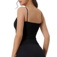thumbnail image 3 of INSPIRE CHIC Women's Bandeau Camisole Spaghetti Strap Build in Bra Padded Sleeveless Tank Top Large Black, 3 of 5