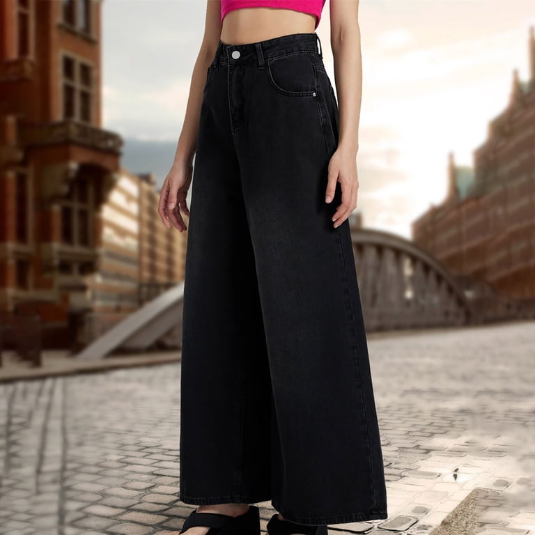 TERAZUNO Dames Baggy Jeans Y2K Boyfriend Jeans met Rechte Pijpen en Zakken Broeken Lage Taille Hip Hop Vintage Denim Effen Jaren '90 Klassieke Broek Wijde Pijpen Broeken Streetwear(Gray2,XS