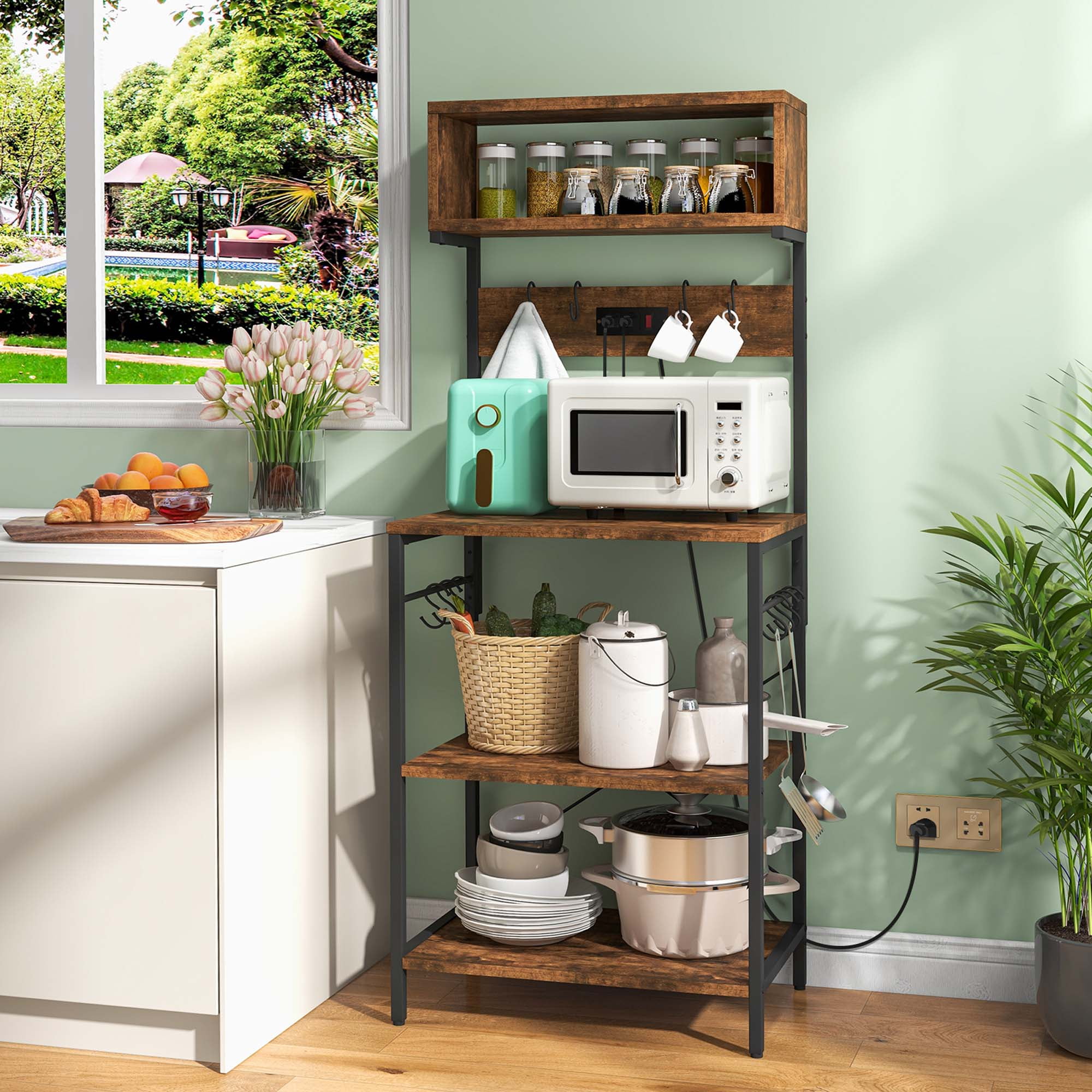 Microwave Bakers Rack Amazon Costway Storage Furniture: 60