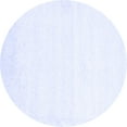 thumbnail image 1 of Ahgly Company Machine Washable Indoor Round Solid Blue Modern Area Rugs, 4' Round, 1 of 4