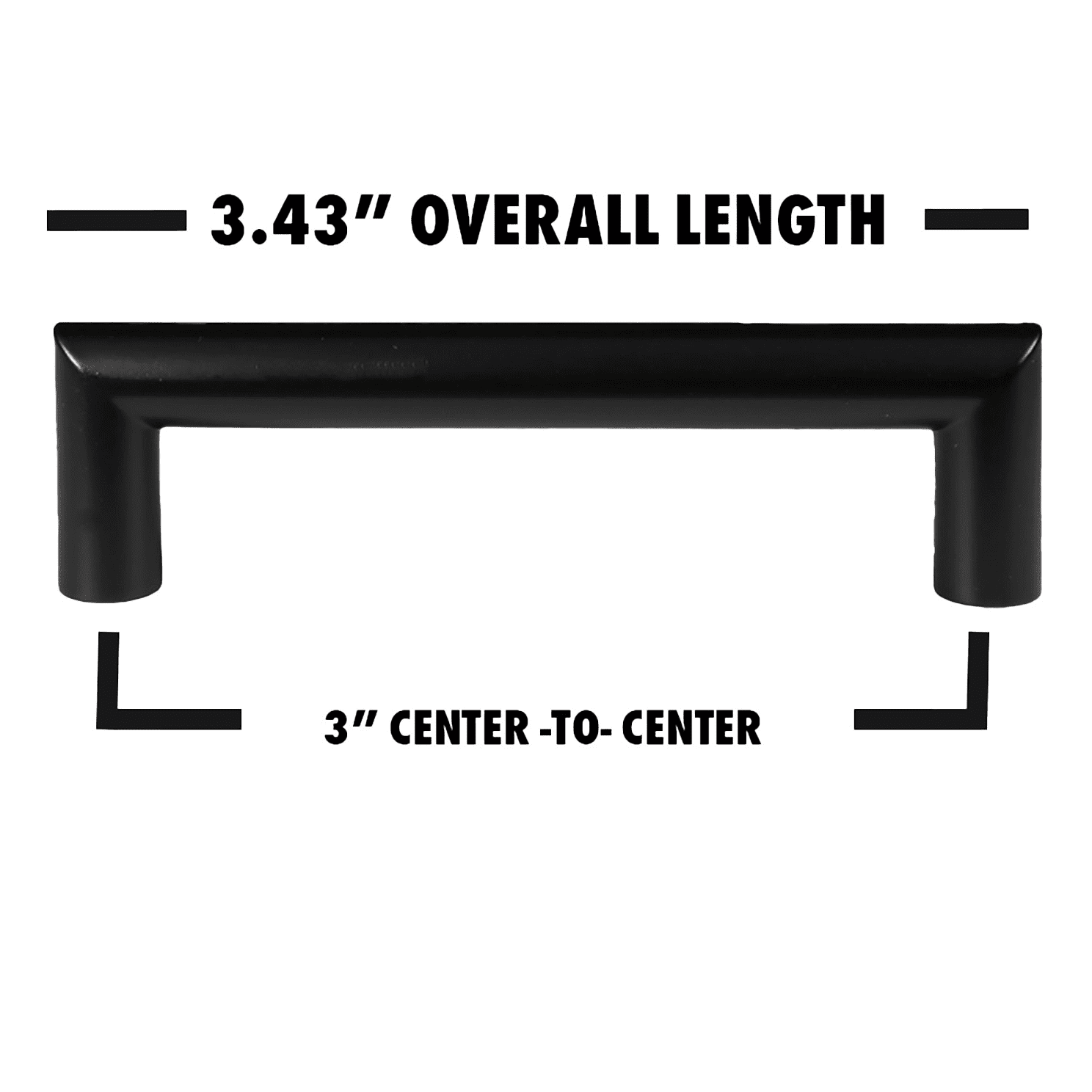 Würth Matte Black Cylindrical Pull 3", 10 pack