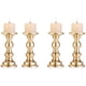 thumbnail image 1 of Juego de 4 Candelabros con Pilar de Metal, Centros de Mesa para Bodas, Candelabros Soporte de Velas, Dorado, 1 of 4