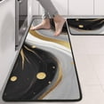 thumbnail image 2 of Kitchen Rugs Sets Of 2,Black White Gold Marble Wave Dot Pattern Anti Fatigue Kitchen Mat Rugs Non Slip Washable,Decorative Kitchen Floor Mats for Kitchen,Sink,Laundry,17"x47"+17"x47", 2 of 5