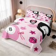 thumbnail image 3 of Erosebridal Eight Ball Bed Spread Queen Lips Queen Coverlet Set, Baby Pink 3 Pieces 1 Quilt and 2 Pillowcases, 3 of 7
