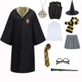 thumbnail image 1 of Disfraz de bruja y mago para niños y adultos, bata con capa para niños, niñas, hombres y mujeres, Cosplay de Halloween, 1 of 4