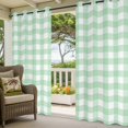 thumbnail image 2 of Outdoor Curtains for Patio Waterproof Light Green Buffalo Check Plaid Indoor/Outdoor Curtain Tiebacks Farmhouse Style Privacy Sun Block Grommet Drapes for Pergolas Gazebo Porch 2 Panel 54x95 Inch, 2 of 9