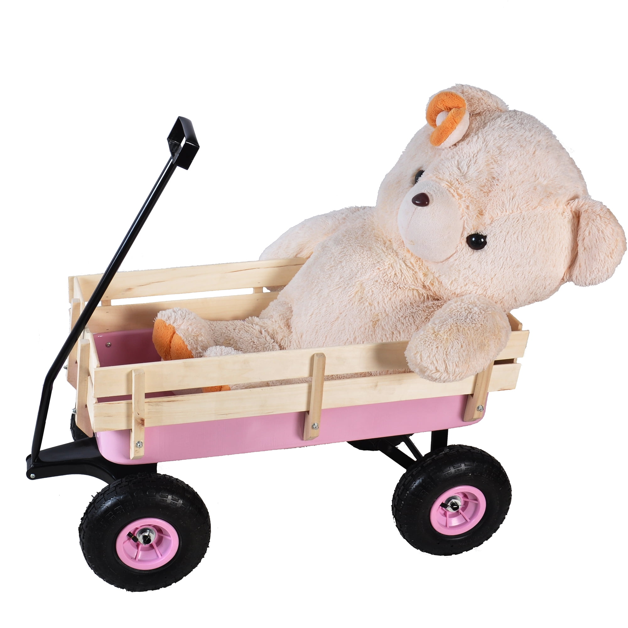 Aimee Lii Utility Wagon Cart, Beach Wagon with Wheels for Sand, Portable Wagon, Pink Aimee Lii Utility Wagon Cart, Beach Wagon with Wheels for Sand, Portable Wagon, Pink
