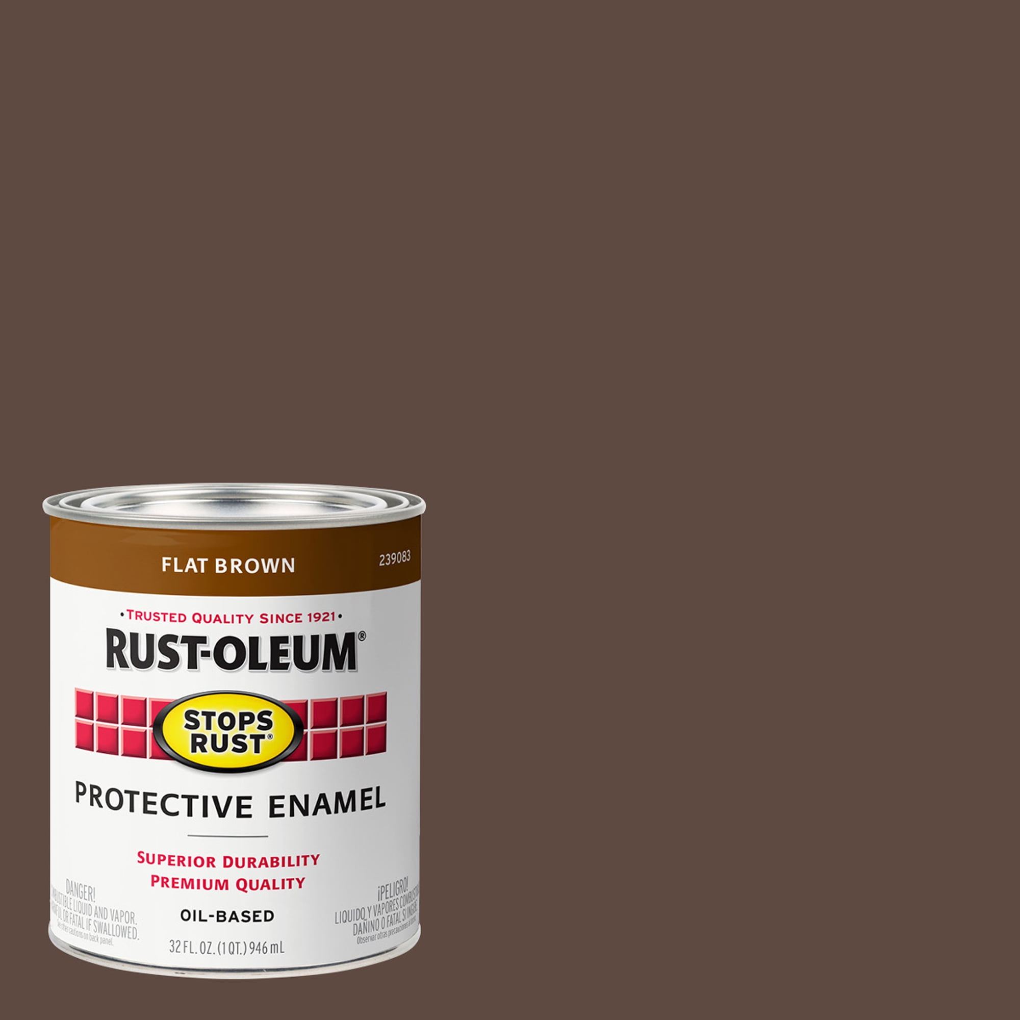 2 Pack  Brown  Rust-Oleum Stops Rust Flat Protective Enamel- 239083  Quart