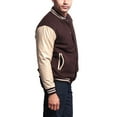 thumbnail image 3 of G-Style USA Men's Letterman Baseball Varsity Jacket VJ100A - BROWN/KHAKI - Small, 3 of 7