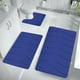 thumbnail image 4 of 3 Set Foam Bath Mat, Alfombras para Baño, Tapetes para Inodoro, Universal Suave, Cómodo, Absorción de Agua, Antideslizante, Grueso, Lavable a Máquina, Más Fácil de Secar, Azul, 4 of 6