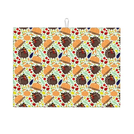 

Coaee Thanksgiving for Kitchen Drying Mat Dish Drying Mats for Kitchen Counter Foldable Water-Absorbent Suitable for Draining Racks