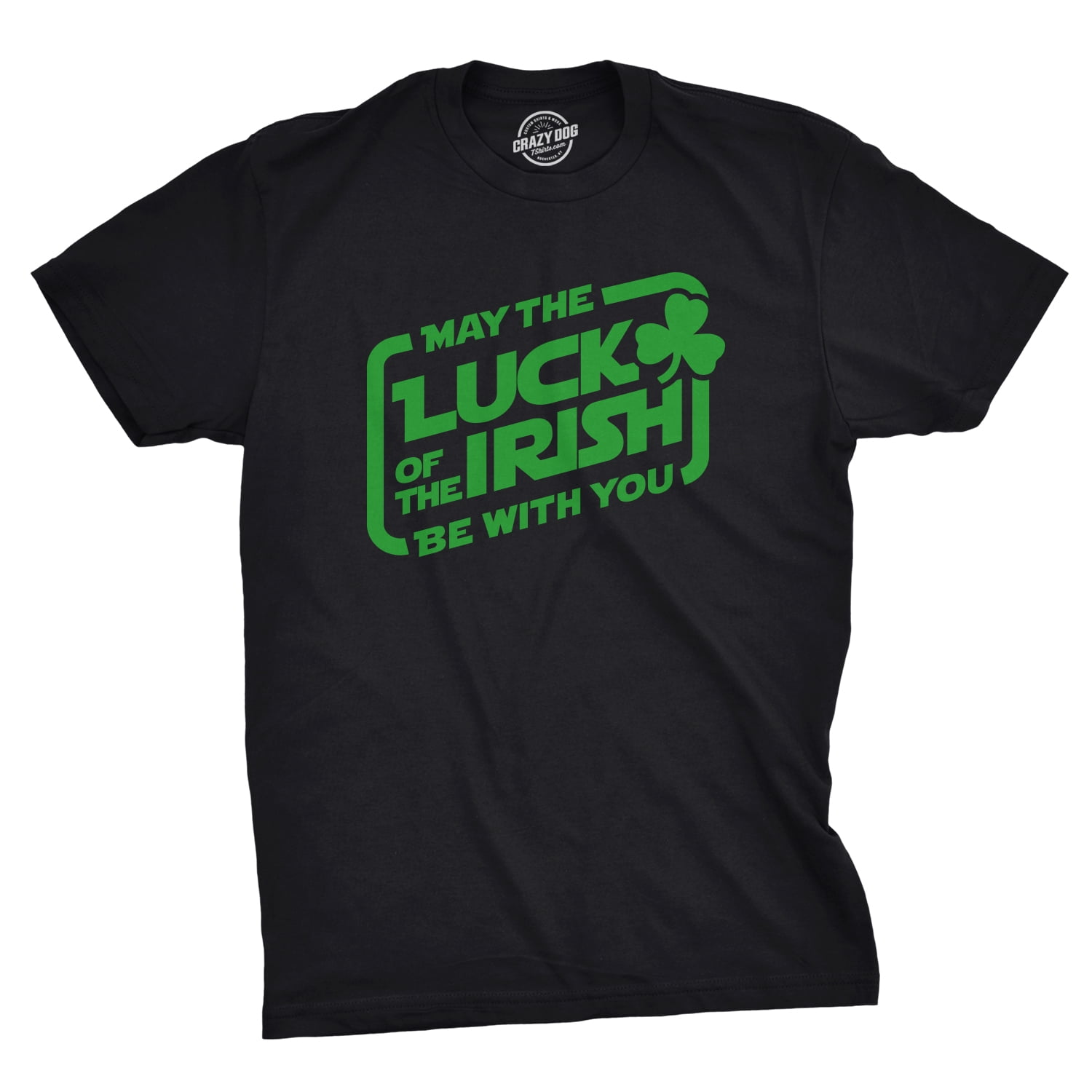 Mens May The Luck Of The Irish Be With You T Shirt Funny Saint