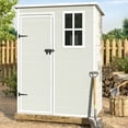 thumbnail image 3 of MRUAKA Outdoor Storage Shed 5x3 FT, Resin Garden Shed for Bike, Garbage Can, Tool, Plastic Outside Sheds & Outdoor Storage Storage Box with Lockable Door for Backyard, Patio, Lawn, Sandstone, 3 of 11