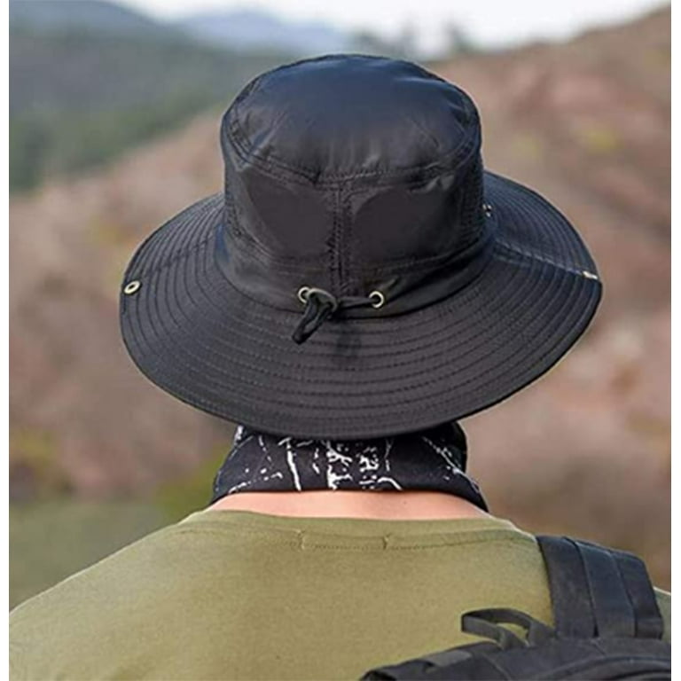 Men Sun Hat Western Cowboy Hat Bucket Hats with UV Protection, Outdoor Wide  Brim Breathable Fisherman Hat for Fishing Beach Golf