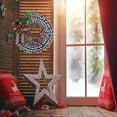 thumbnail image 2 of Christmas Wreath for Front Door, Holiday Burlap Buffalo Check Wreath,Buffalo Plaid Christmas Decorations, Christmas Garland with Bow and Pine Branches, Berry for Holiday Porch Window, 2 of 5