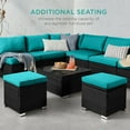 thumbnail image 6 of Best Choice Products Set of 2 Wicker Ottomans, Multipurpose Furniture w/ Removable Cushions - Black/Teal, 6 of 8