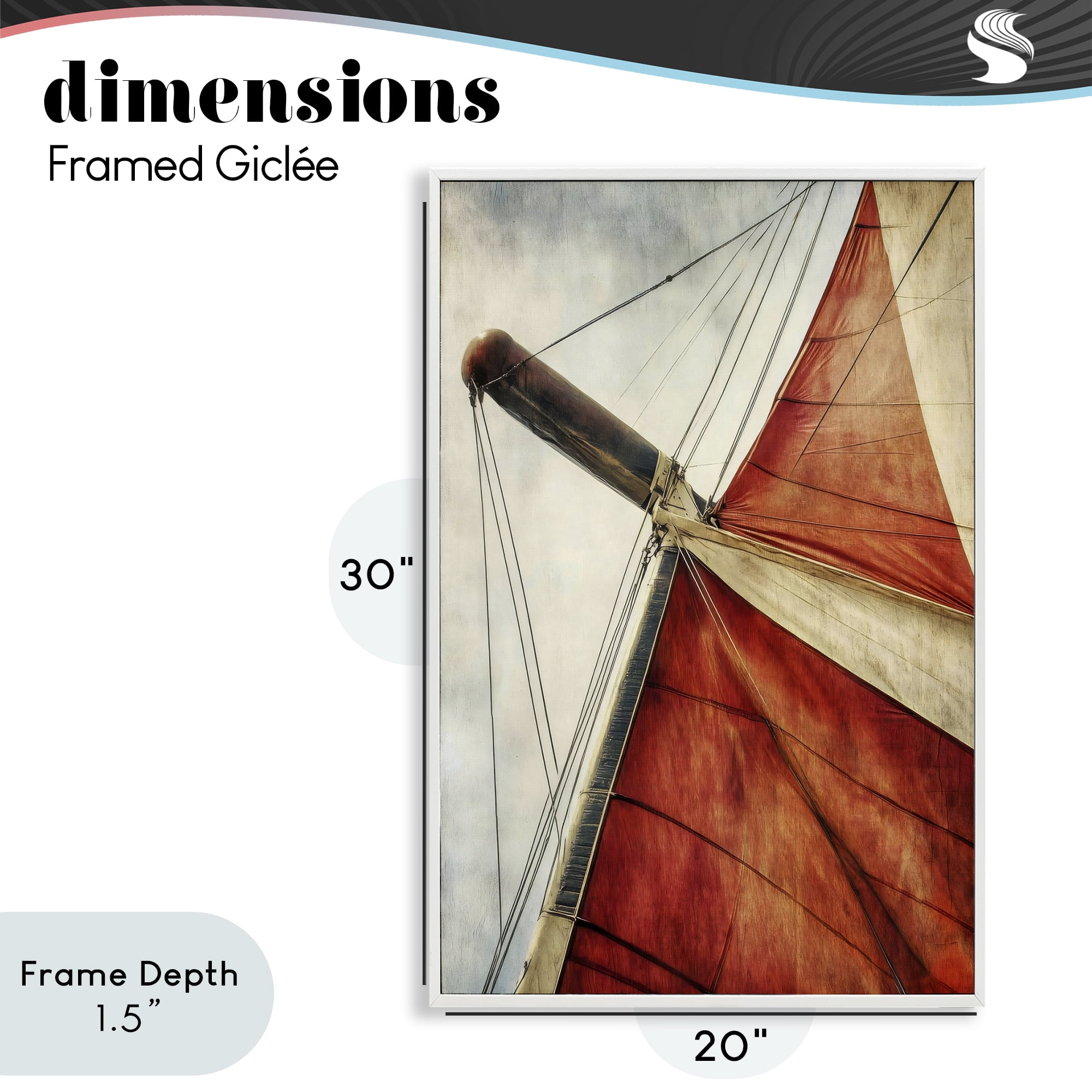 Stupell Industries Red Sail at Sea White Framed Giclee Art, design by Creative Studio