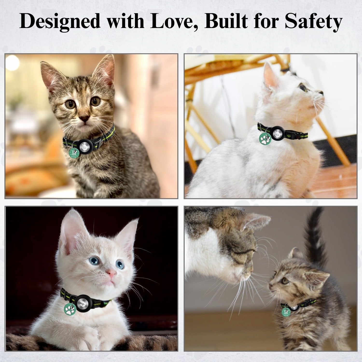 Smart Pet Collar with Built-in Bluetooth Tracker for Cats & Dogs, Works with iOS Devices, Adjustable, Lightweight, GPS Locator for Pets- Green