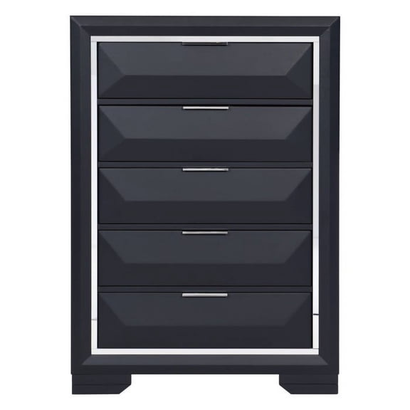 Rosemont Collection Chest with Chrome Banded Midnight Blue Finish