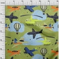 thumbnail image 3 of oneOone Viscose Chiffon Olive Green Fabric Airplane Nursery Kids Diy Clothing Quilting Fabric Print Fabric By Yard 42 Inch Wide, 3 of 6