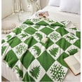 thumbnail image 2 of Ultra Soft Cozy Buffalo Checkerboard Christmas Tree Snowflake Wild Bear Fluffy Microfiber Knitted Throw Blanket Lightweight Fleece Checkered Blanket for Sofa Couch Bed 50"X60", 2 of 6