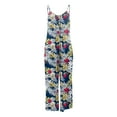 thumbnail image 5 of Dyegold Jumpsuits for Women Casual, Summer Jumpsuit for Women Casual Loose Spaghetti Strap Overalls Floral Print Round Neck Sleeveless Rompers Overalls, 5 of 5