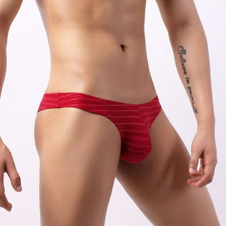 

Sanbonepd Men S Bikini Briefs Half Low Waist Color Striped Panties