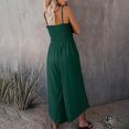 thumbnail image 4 of qolati Jumpsuits for Women 2024 Summer Dressy Spaghetti Straps Ruched Drawstring Wide Leg Romper Casual Tank Overalls Outfits with Pockets, 4 of 7