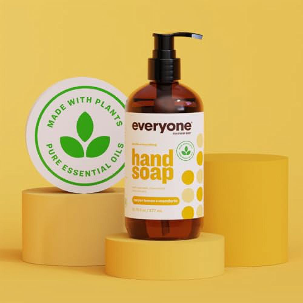 Everyone Liquid Hand Soap, 12.75 Ounce (Pack of 3), Meyer Lemon and Mandarin, Plant-Based Cleanser with Pure Essential Oils C6