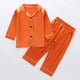 thumbnail image 2 of Odeerbi 1-8 Años Niños Niñas Pijama de Satén Con Solapa Entallada Camisa de Manga Larga Conjunto de Pantalones Suave Ropa de Dormir de Dos Piezas Pijama de Dos Piezas, 2 of 9